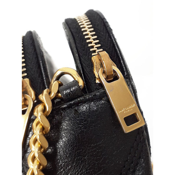 Saint Laurent Paris Becky Double Zip Pouch Chain Shoulder Bag - Picture 9 of 9